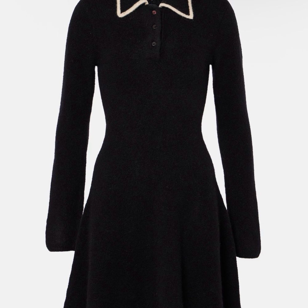 STAUD BRAND NEW Black Dress with Cream Collar